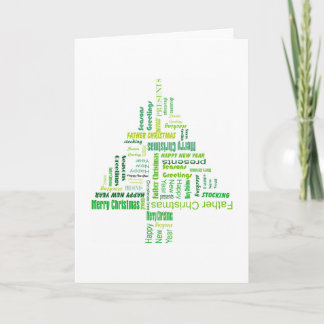 Tarjeta de Navidades de texto de árbol de Navidad