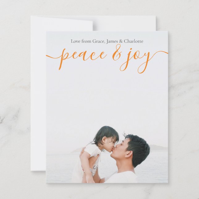 Tarjeta de Navidades de texto y foto personalizada (Anverso)