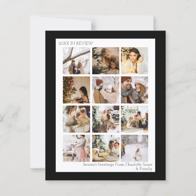 Tarjeta de Navidades de texto y foto personalizada (Anverso)