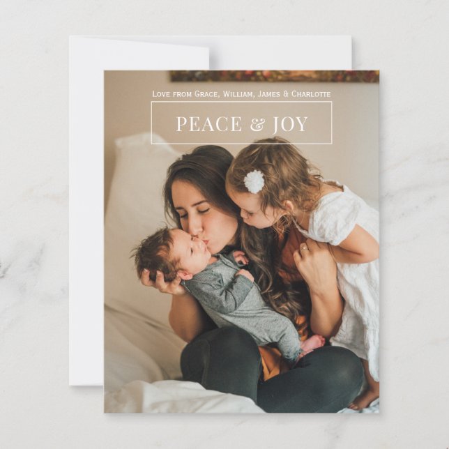 Tarjeta de Navidades de texto y foto personalizada (Anverso)