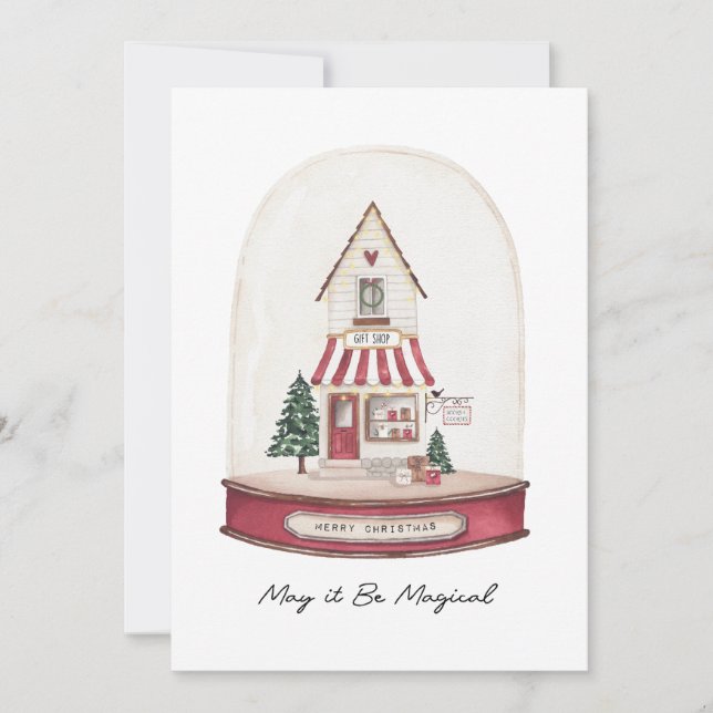 Tarjeta de Navidades de Tienda de Regalos (Anverso)