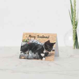 Tarjeta de Navidades de Tinsel y Luces de Tuxedo K