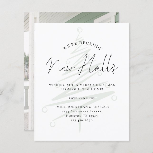 Tarjeta de Navidades de Tinta de Árbol de Salones  (Anverso / Reverso)