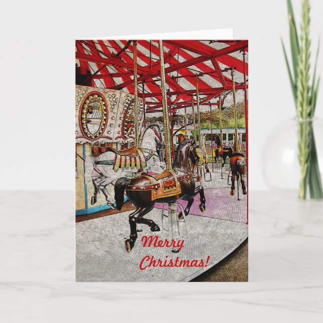 Tarjeta de Navidades de tipo "Merry-go-round" (Anverso)