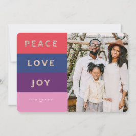 Tarjeta de Navidades de tono de jewel rayado Purpu