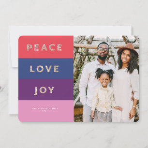 Tarjeta de Navidades de tono de jewel rayado Purpu