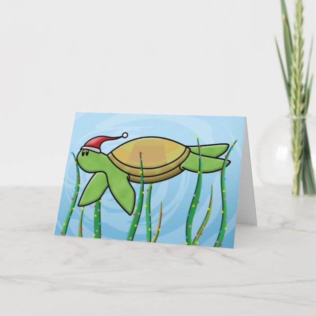 Tarjeta de Navidades de tortugas del mar verde de  (Anverso)