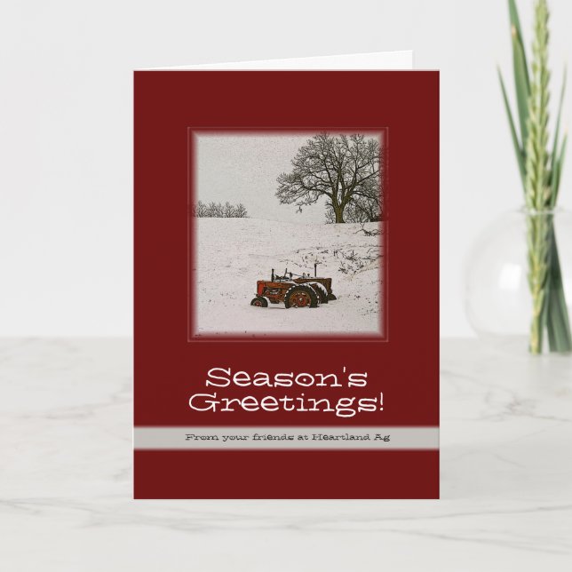 Tarjeta de Navidades de tractores: agregue su nomb (Anverso)