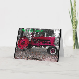 Tarjeta de Navidades de tractores antiguos de Vibe