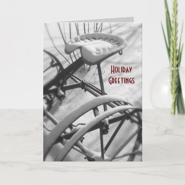 Tarjeta de Navidades de tractores: asiento antiguo (Anverso)
