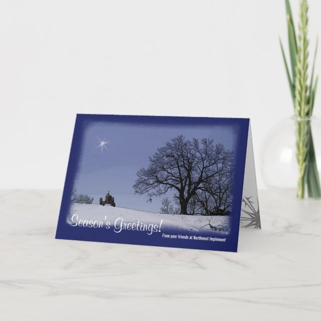 Tarjeta de Navidades de tractores: de su empresa (Anverso)