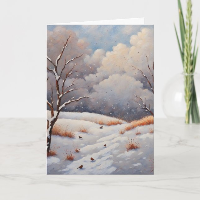 Tarjeta de Navidades de un día de nieve (Anverso)