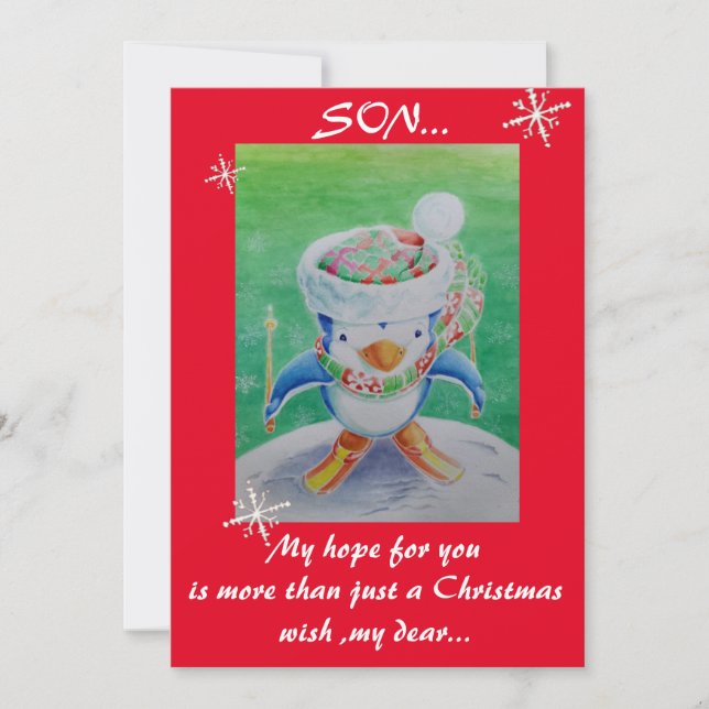 Tarjeta de Navidades de un hijo (Anverso)