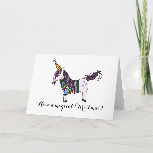 Tarjeta de Navidades de Unicorn (Anverso)