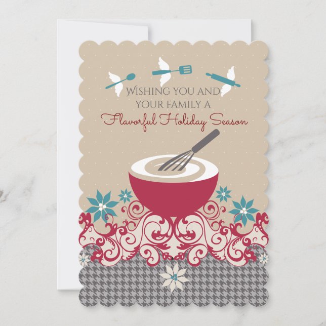 Tarjeta de Navidades de utensilios voladores de wh (Anverso)