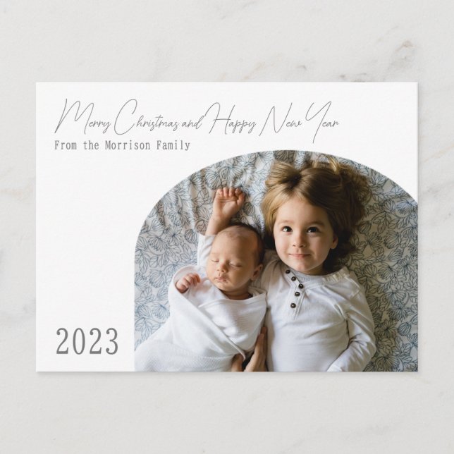Tarjeta de Navidades de vacaciones Boho Moda Arch  (Anverso)