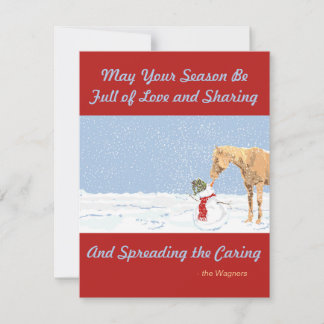 Tarjeta de Navidades de vacaciones con caballos y