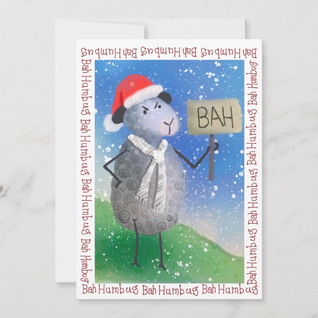 Tarjeta de Navidades de vacaciones de Bah Humbug (Anverso)