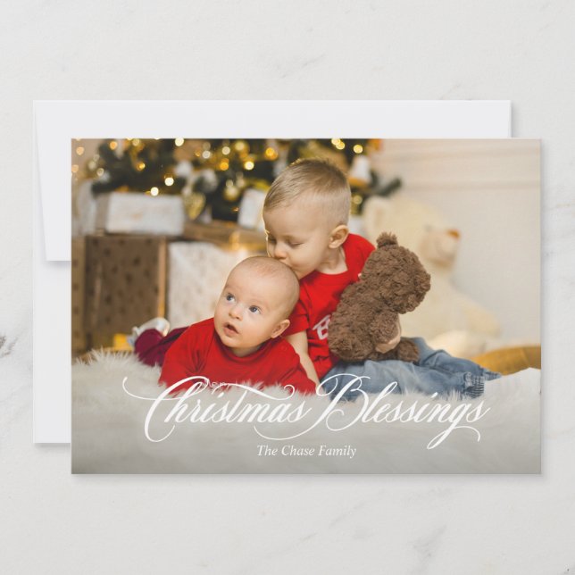 Tarjeta de Navidades de vacaciones de bendición pa (Anverso)