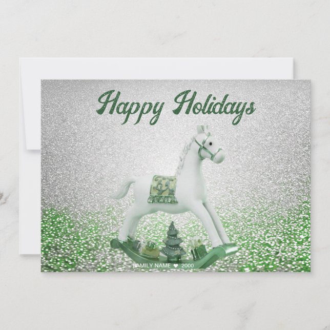 Tarjeta de Navidades de vacaciones de caballos de  (Anverso)