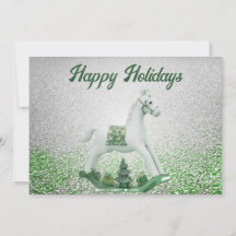 Tarjeta de Navidades de vacaciones de caballos de 