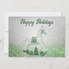 Tarjeta de Navidades de vacaciones de caballos de 