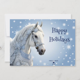 Tarjeta de Navidades de vacaciones de caballos Sno