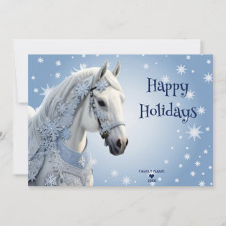 Tarjeta de Navidades de vacaciones de caballos Sno