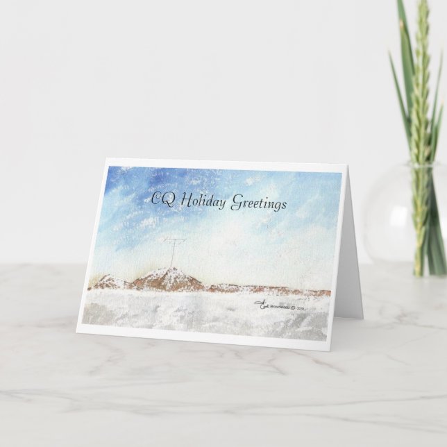 Tarjeta de Navidades de vacaciones de CQ con verso (Anverso)