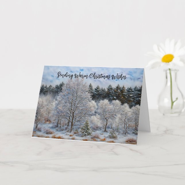 Tarjeta de Navidades de vacaciones de invierno con (Planta pequeña)