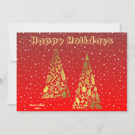 Tarjeta de Navidades de vacaciones de los árboles