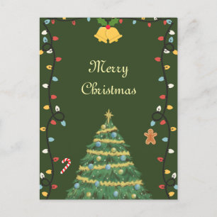 Tarjeta de Navidades de vacaciones de luces de orn