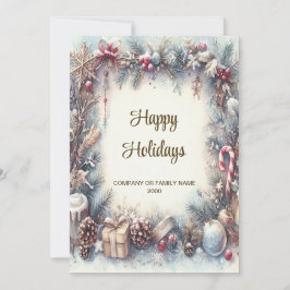 Tarjeta de Navidades de vacaciones de marco de inv
