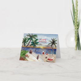 Tarjeta de Navidades de vacaciones de playa tropic