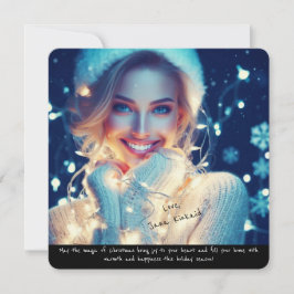 Tarjeta de Navidades de vacaciones elegante con fo