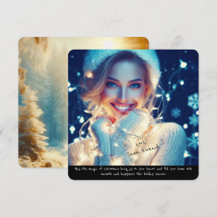 Tarjeta de Navidades de vacaciones elegante con fo