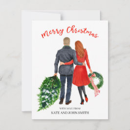 Tarjeta de Navidades de vacaciones familiares (rub