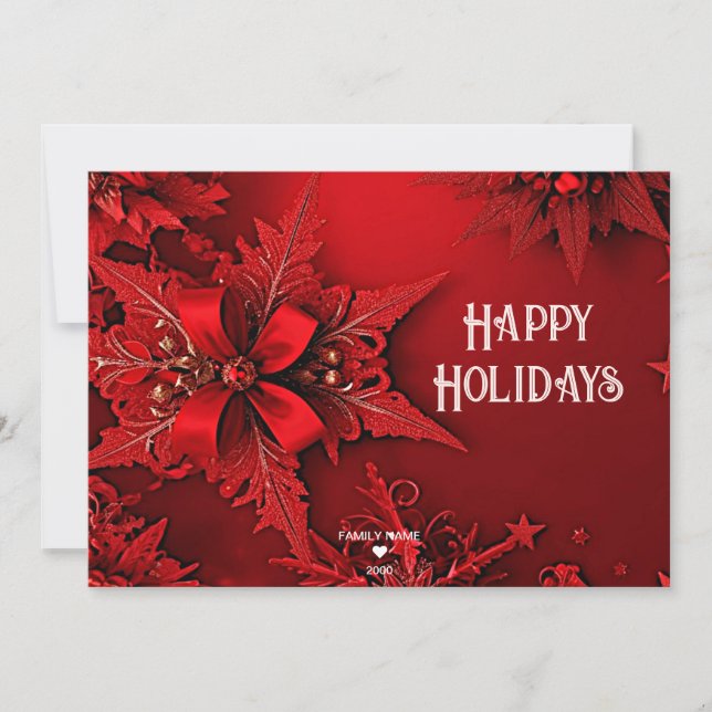 Tarjeta de Navidades de vacaciones florales de la  (Anverso)