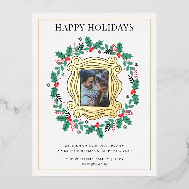 Tarjeta de Navidades de vacaciones fotográficas de (Anverso)