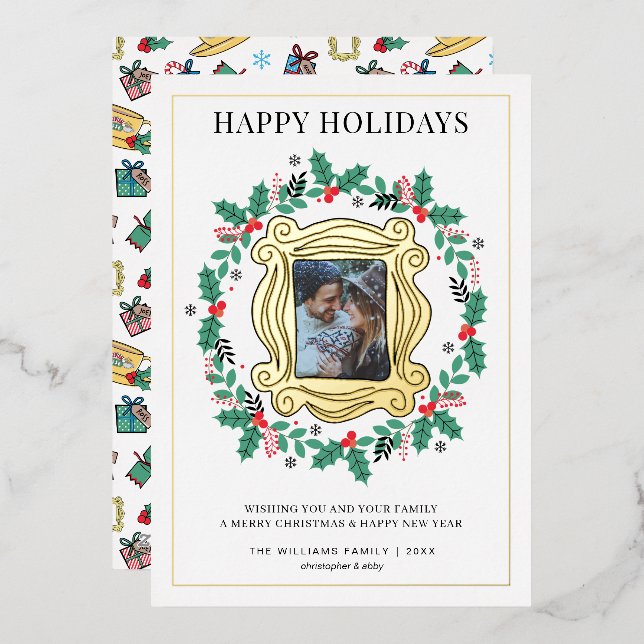 Tarjeta de Navidades de vacaciones fotográficas de (Anverso/Reverso)