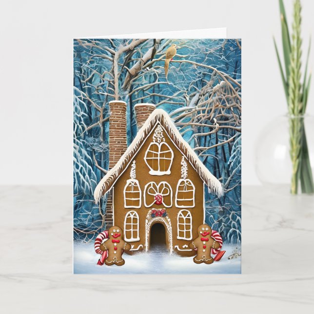 Tarjeta de Navidades de vacaciones Gingerbread Hou (Anverso)
