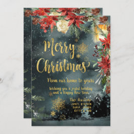 Tarjeta de Navidades de vacaciones Gold Calligraph