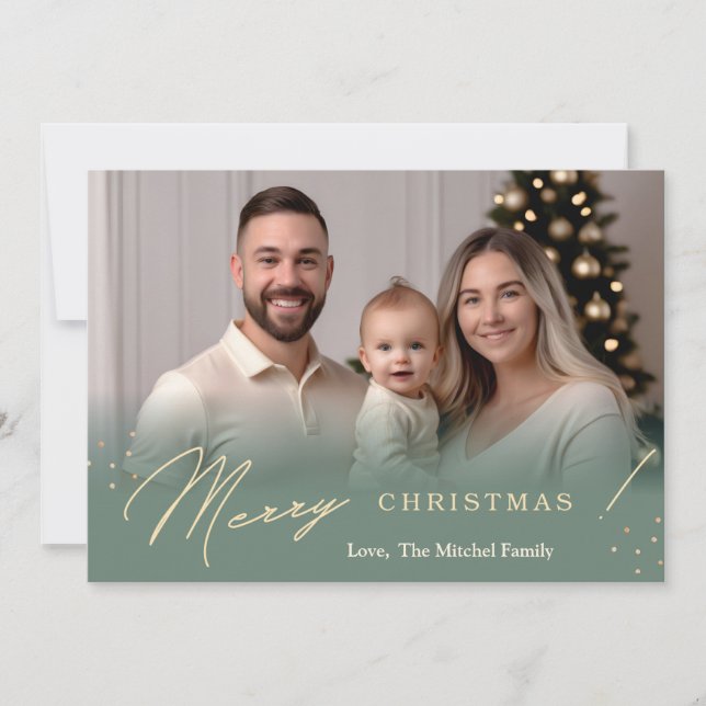 Tarjeta de Navidades de vacaciones Minimalistas de (Anverso)