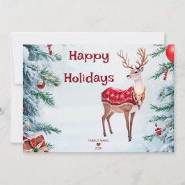 Tarjeta de Navidades de vacaciones para renos