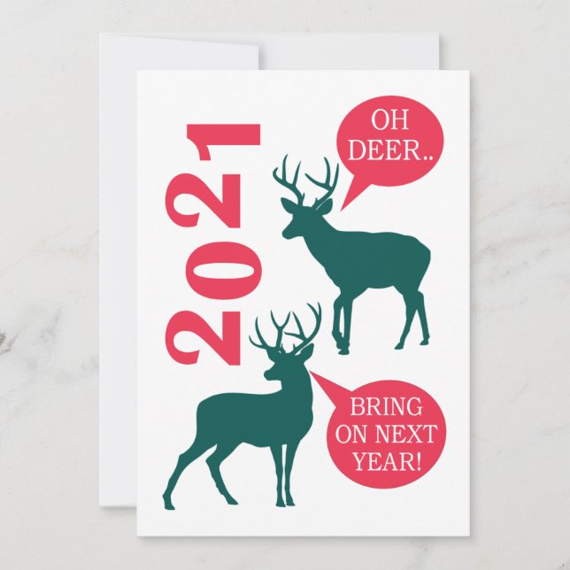 Tarjeta de Navidades de vacaciones para renos de 2 (Anverso)