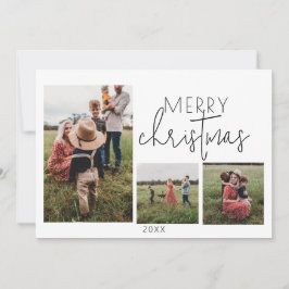 Tarjeta de Navidades de vacaciones White MERRY