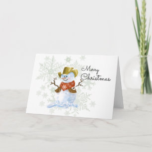 Tarjeta de Navidades de Vaquero Snowman