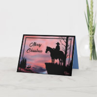 Tarjeta de Navidades De Vaqueros Y Caballos