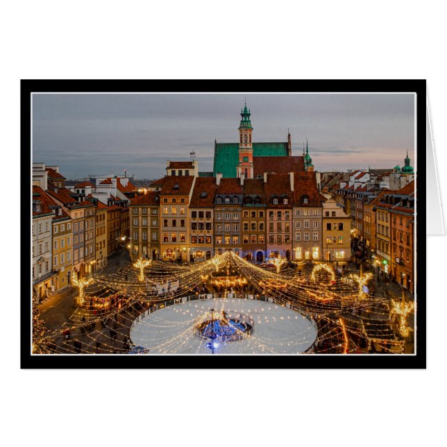 Tarjeta de Navidades de Varsovia Polonia (Anverso (Horizontal))
