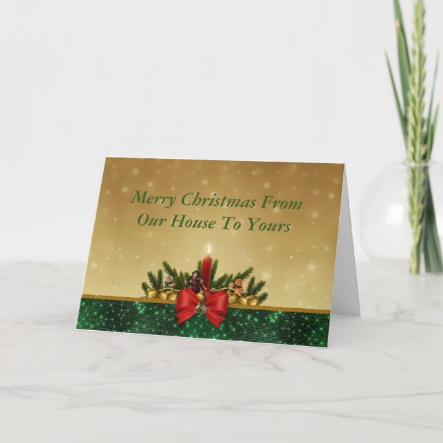 Tarjeta de Navidades de Velas Rojas (Anverso)